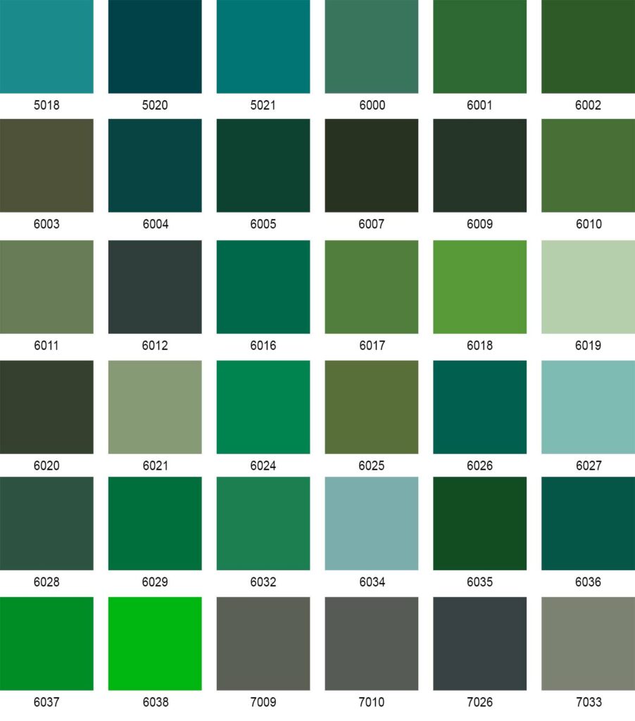 RAL_zelené barvy